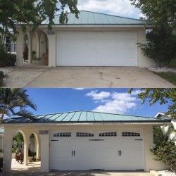 Garage door repair before and after