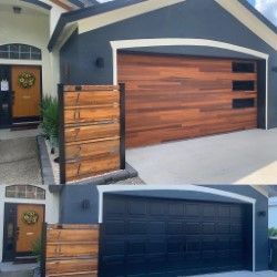 Garage door installation before and after