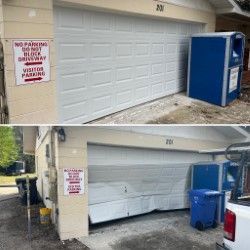 Garage door service before and after