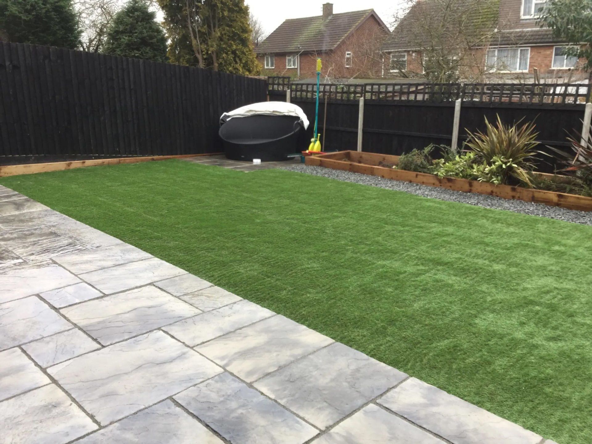 Block paving and turfing
