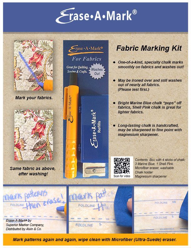 Erase-a-mark Fabric marking kit