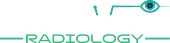 Teal radiology logo with stylized eye and medical cross icon