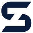 Navy blue stylized letter 