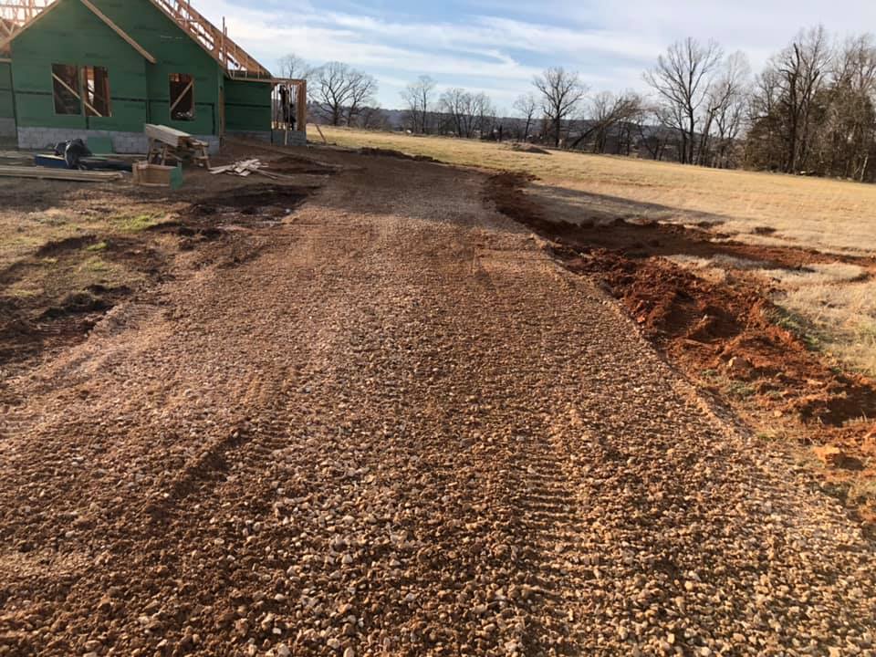 gravel driveway for new home construction