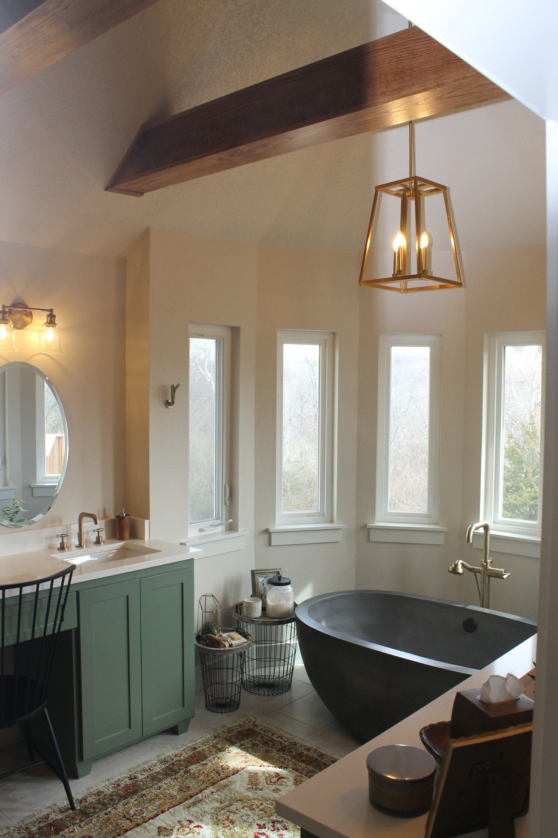 bathroom with soaker tb