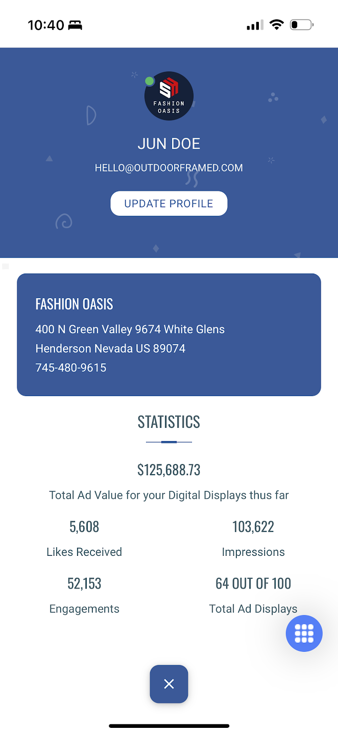 A phone screen shows a screenshot of a statistics page.
