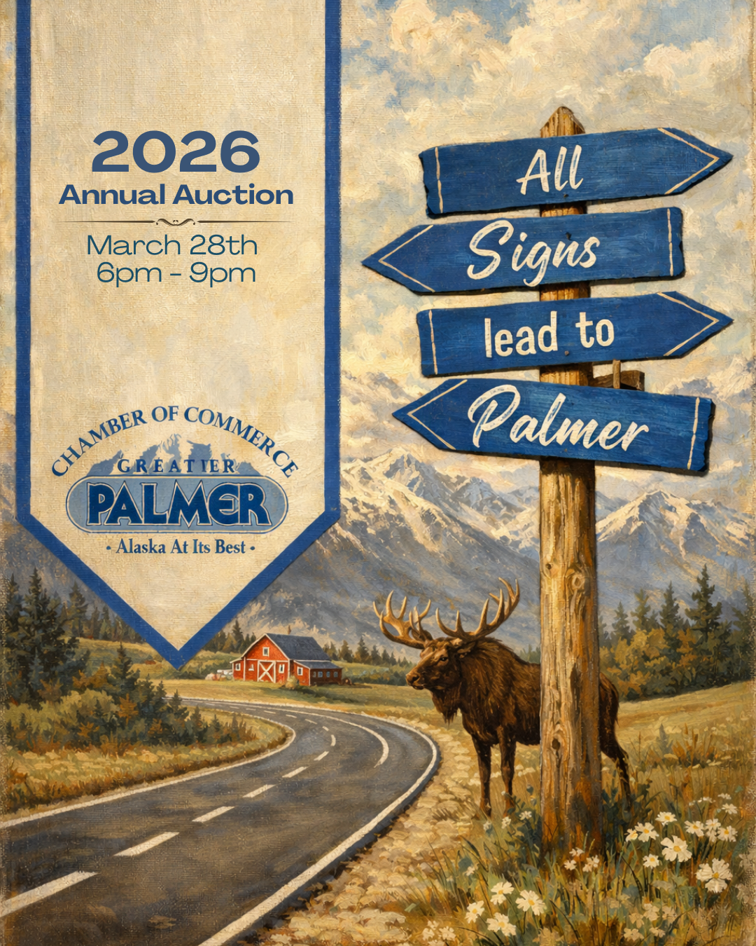 Fall-themed centerpiece with flowers and leaves on a table, flanked by candles and a thank you sign.