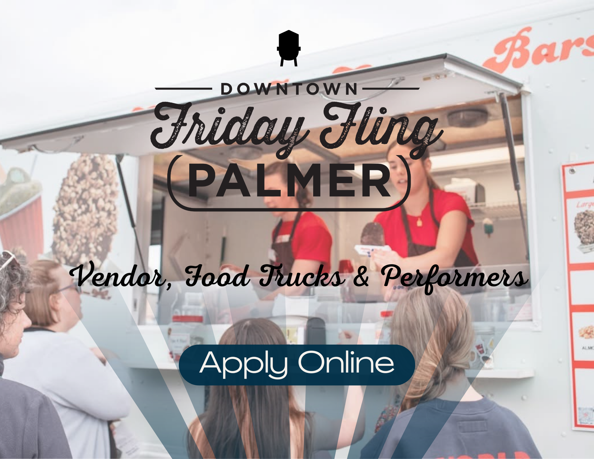 Boy in a pink inflatable flamingo costume at an outdoor market.