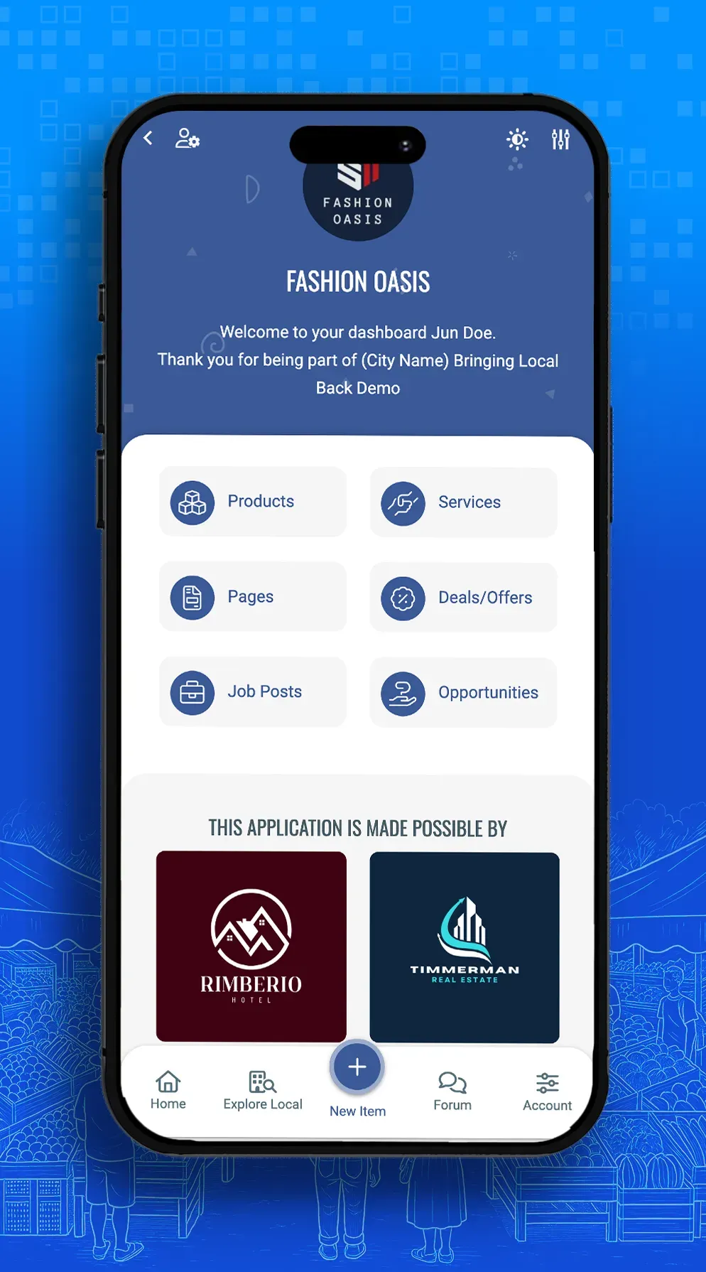 A close up of a cell phone screen with a blue background.