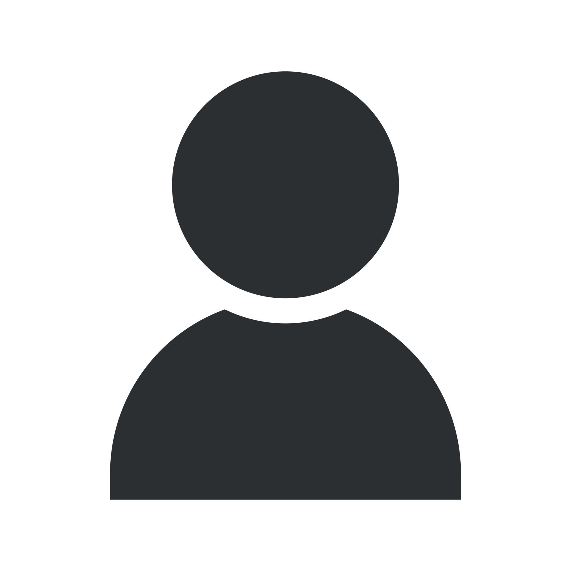 Silhouette of a person, dark gray, viewed from the chest up, on a white background.