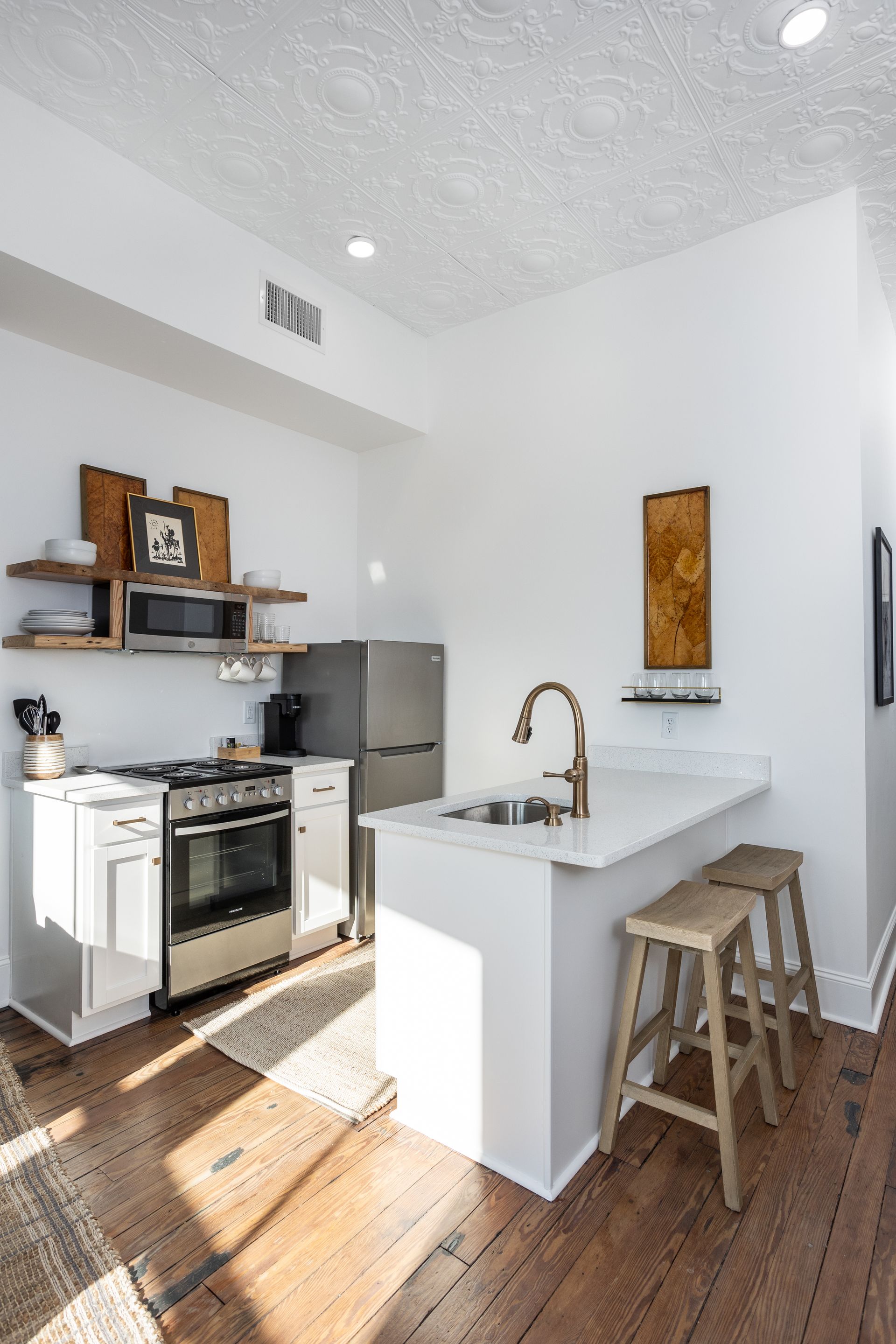 Kitchen with open shelving