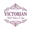 Victorian Nail Salon & Spa logo in mauve with ornate decorative flourishes