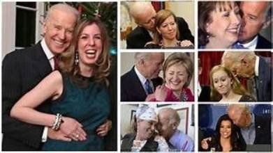 Joe Biden is seen here in a number of poses with other women.