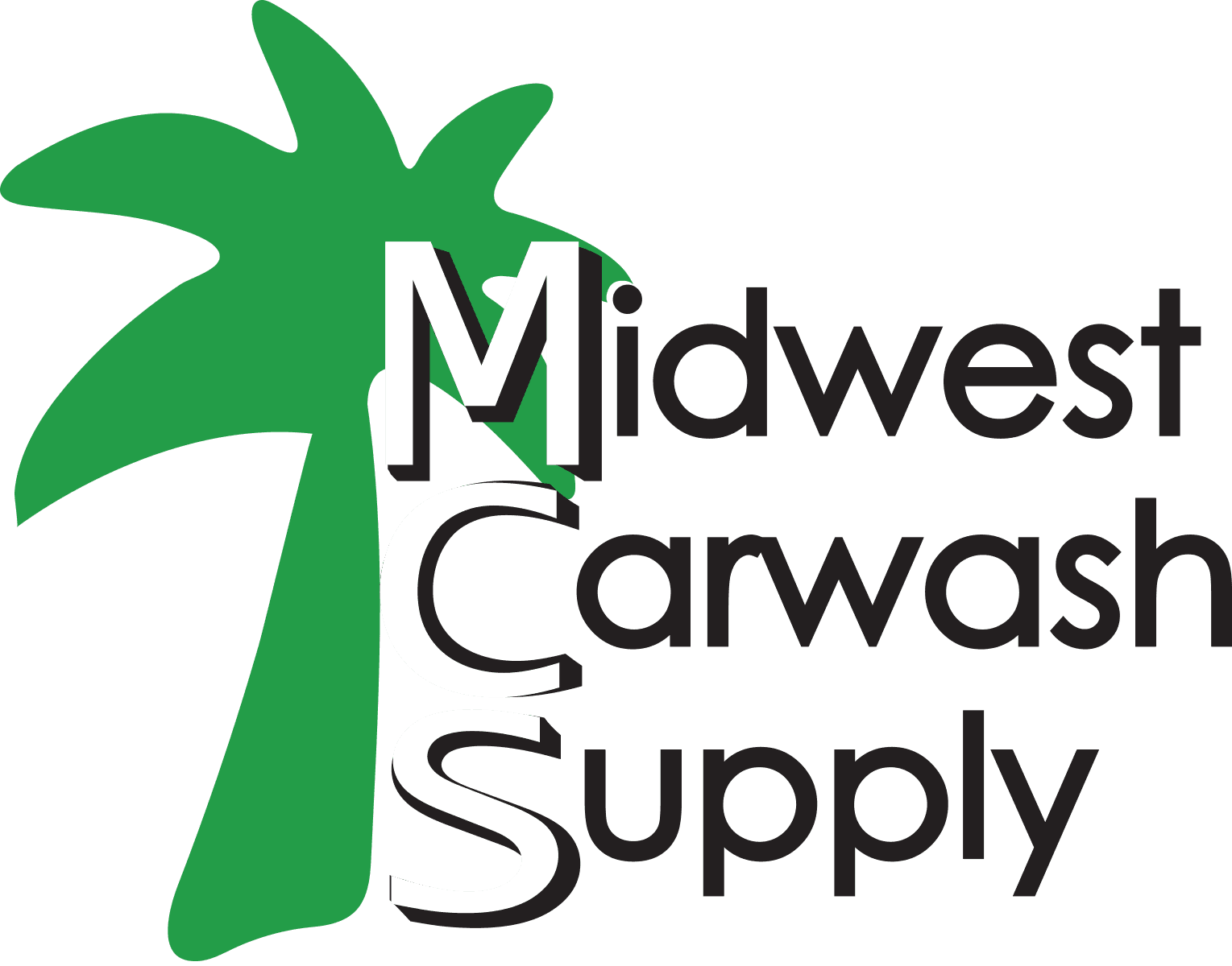 Midwest carwash supply palm tree logo