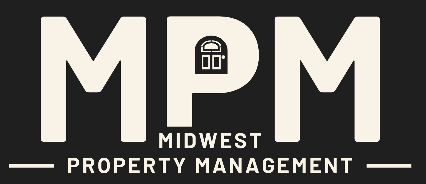 MPM Midwest Property Management logo with a door icon inside the "P".