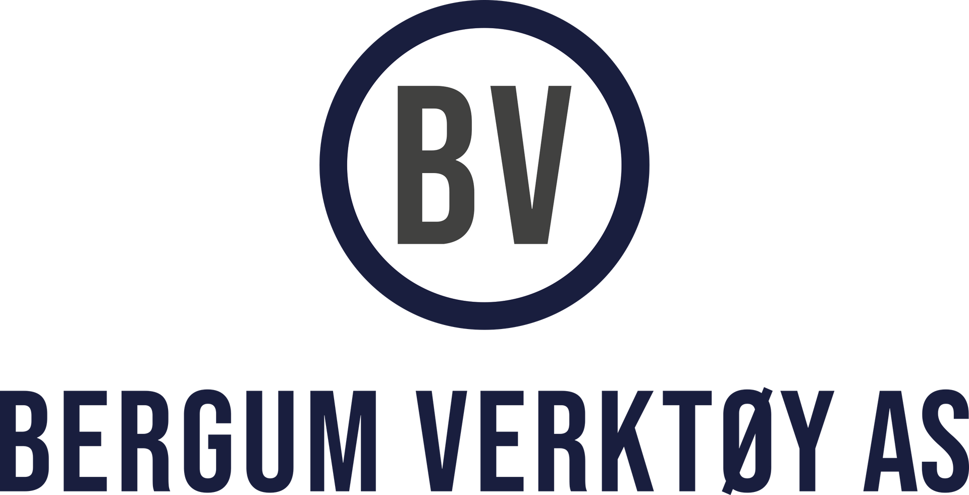 En logo for et firma som heter bergum verktoy as