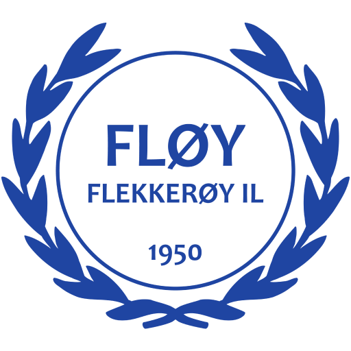 En blå laurbærkrans med ordet floy i midten