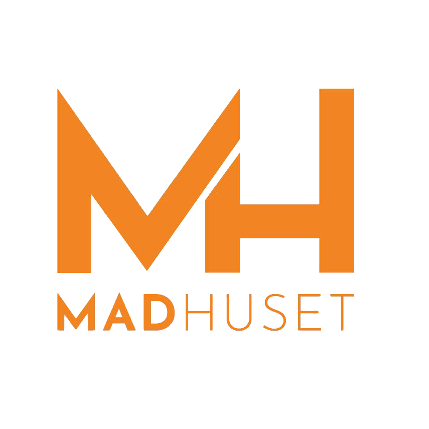 Logoen til madhuset er oransje og hvit