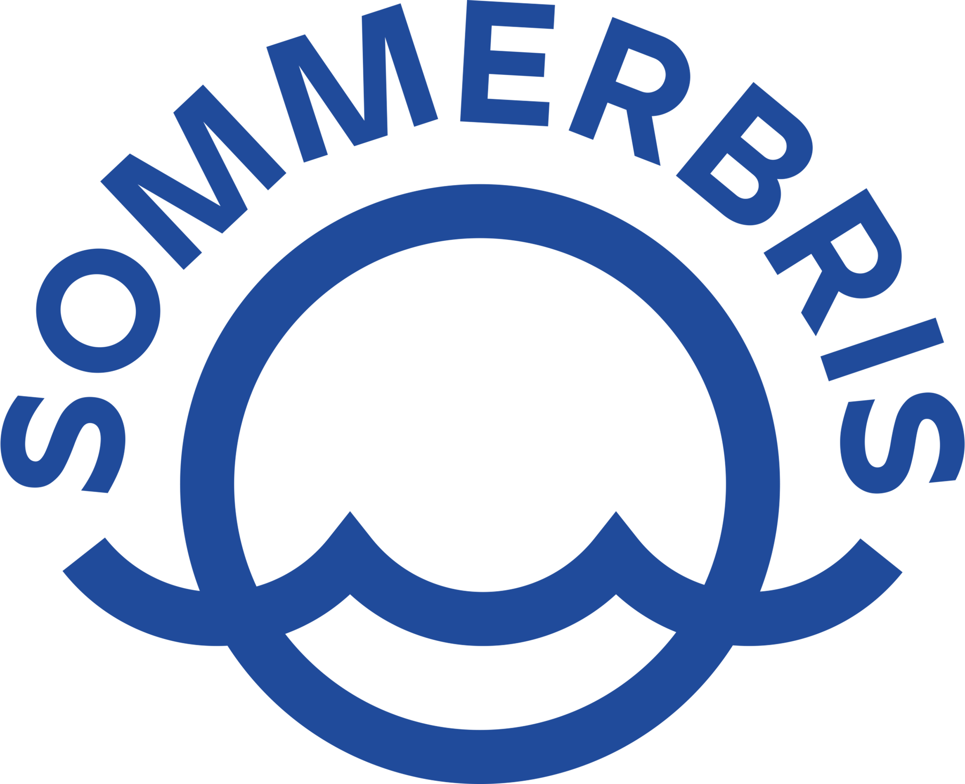 En blå logo som det står sommerpris på