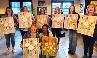 People painting at Date & Paint