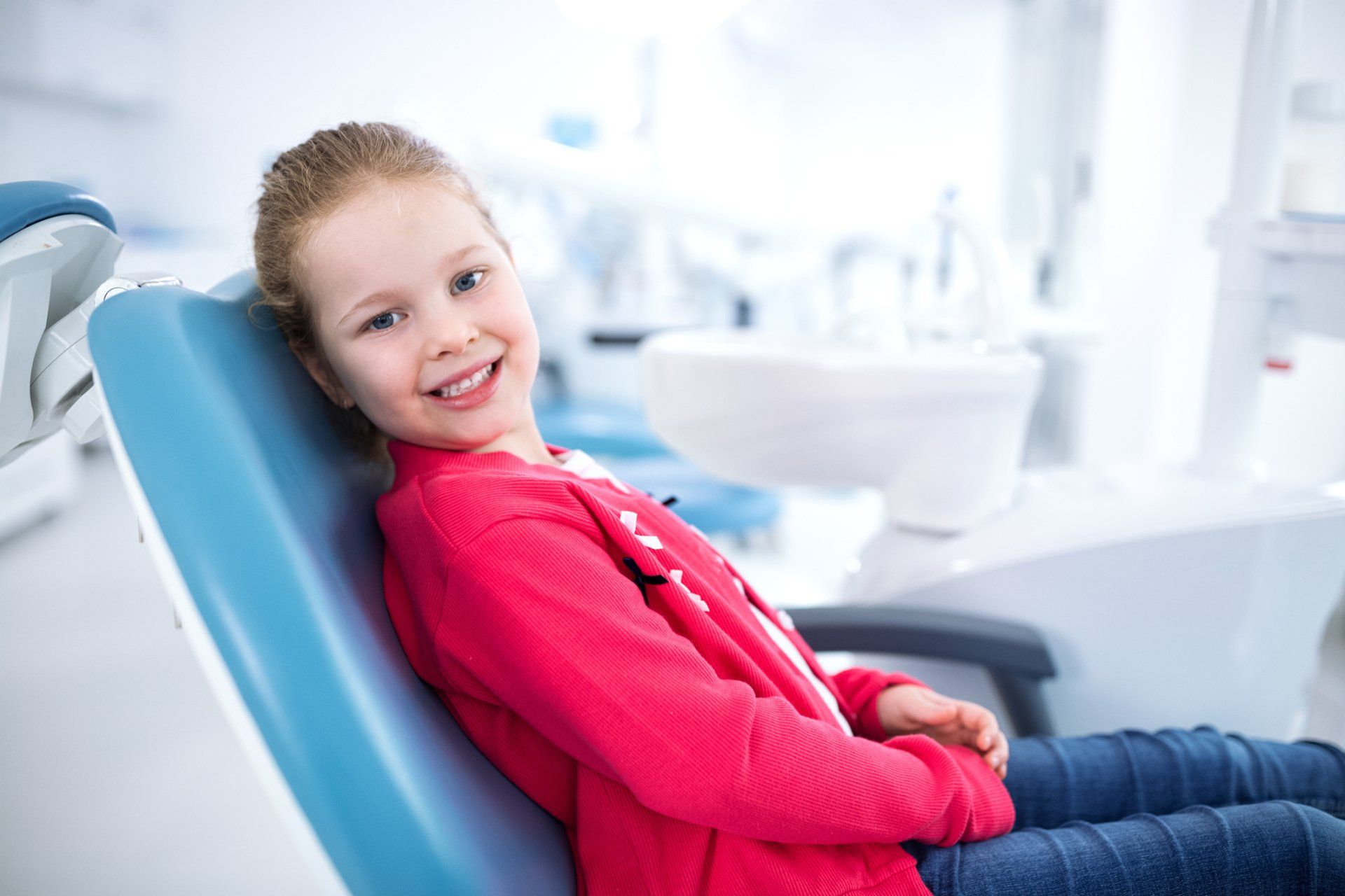 Little Girl In Dental Office — Asheville, NC — Asheville Aesthetic Dental Partners