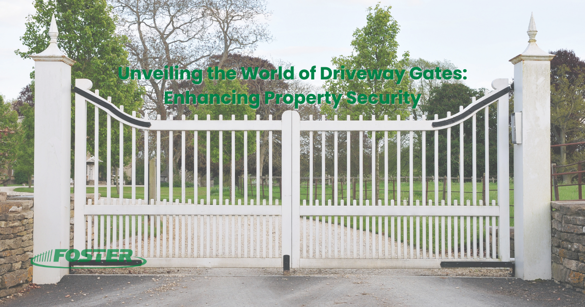 A white gate with the words enhancing property security on it