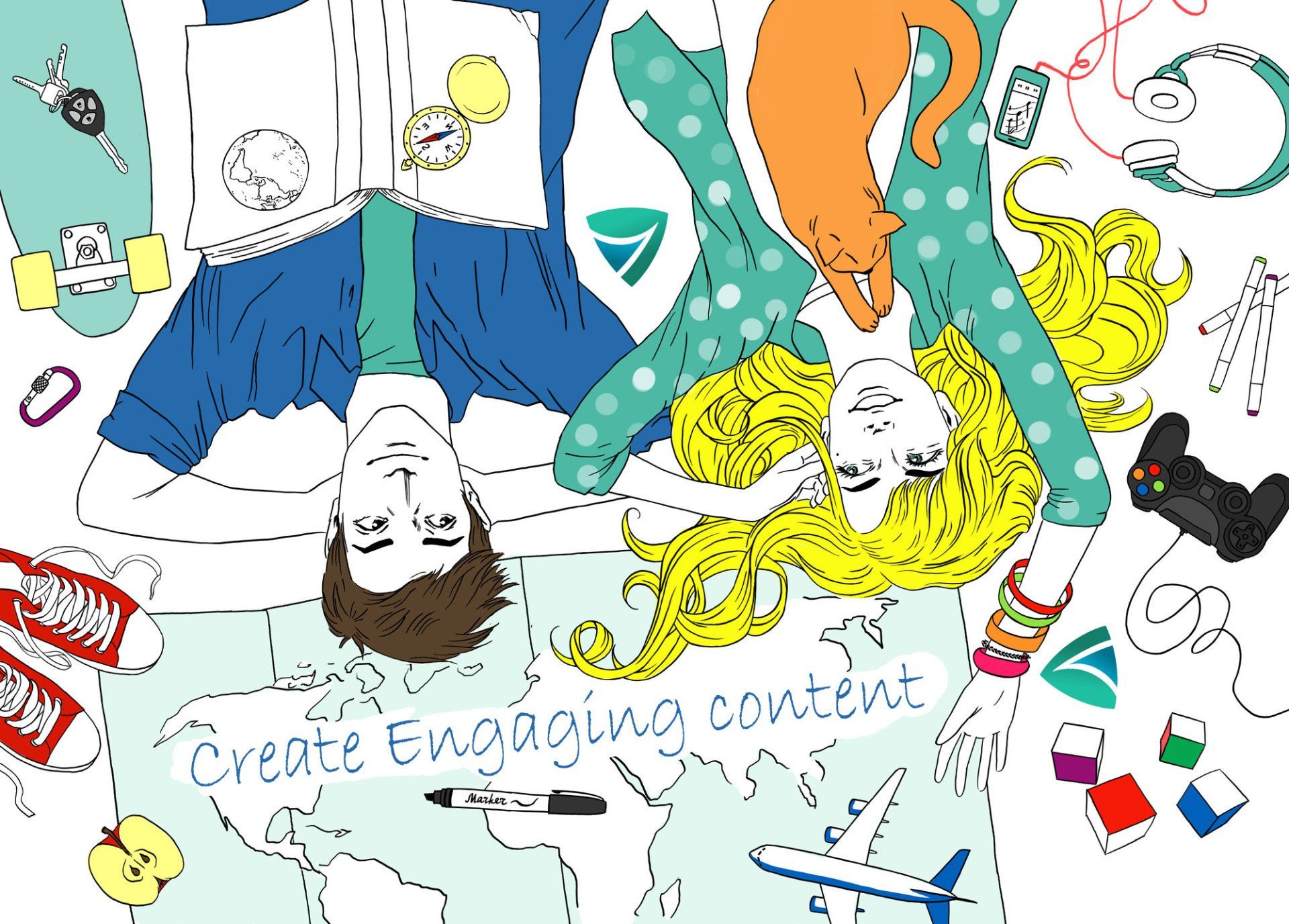 Create Engaging Content Doodle Drawing