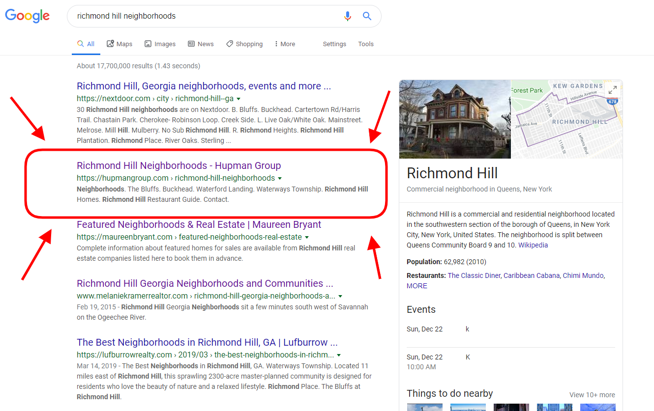 Search Results Richmond Hill Neighborhoods