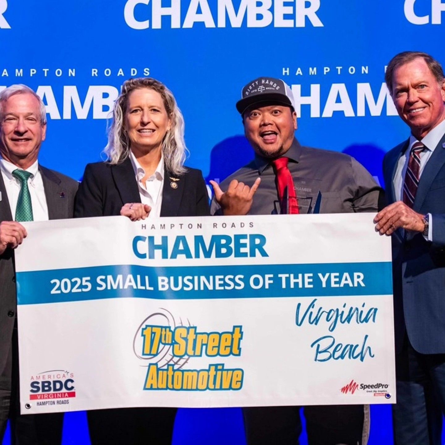 Receiving Small Business of the Year Award | 17th Street Automotive