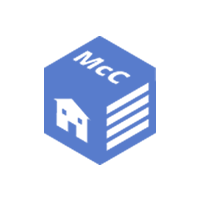 a blue cube with a white house on it .