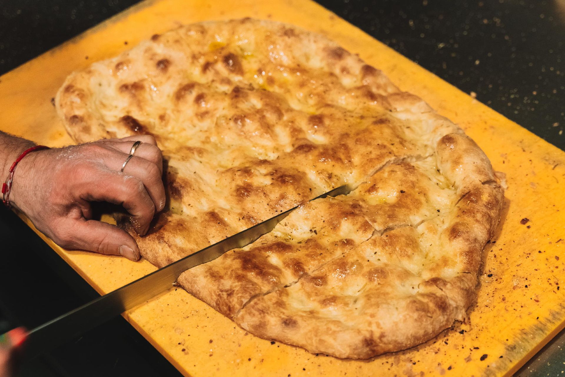 focaccia cotta a legna Osteria Francesco Sarzana