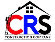 A logo for a construction company with a man on a ladder.