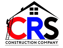 A logo for a construction company with a man on a ladder.