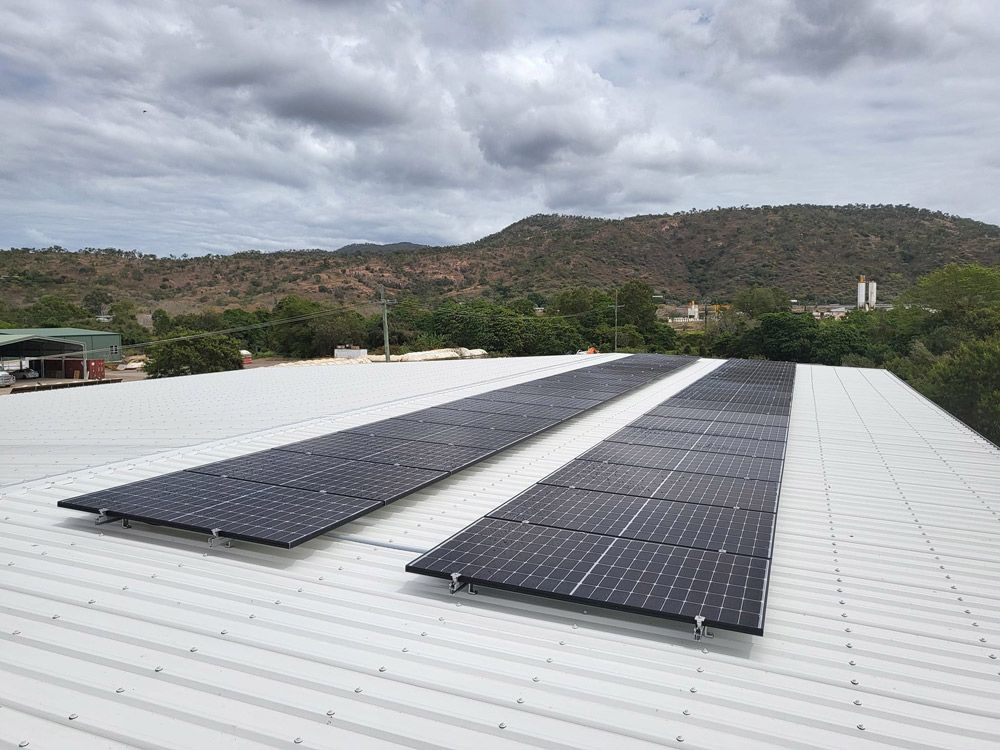 A Solar Panels In Metal Roof