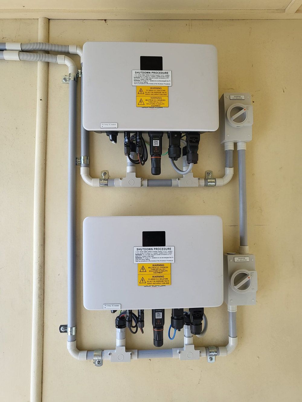 A Two Solar Batteries On Wall