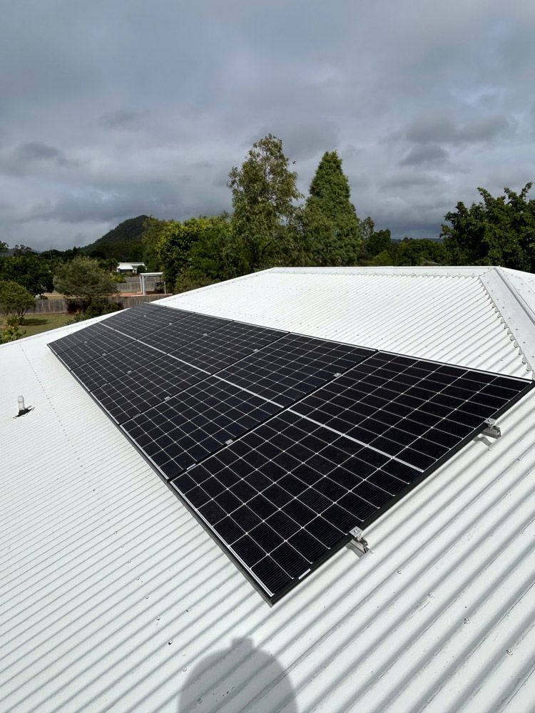 Residential House with Solar Panels on Roof