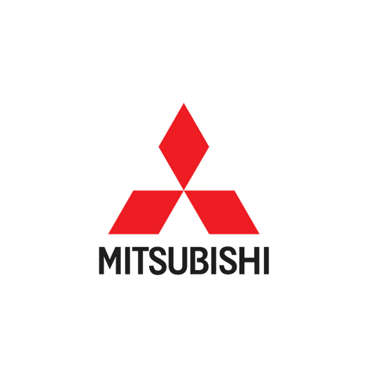 Heavy Metal HVAC LLC - Red Mitsubishi logo: three diamonds. "MITSUBISHI" text below.