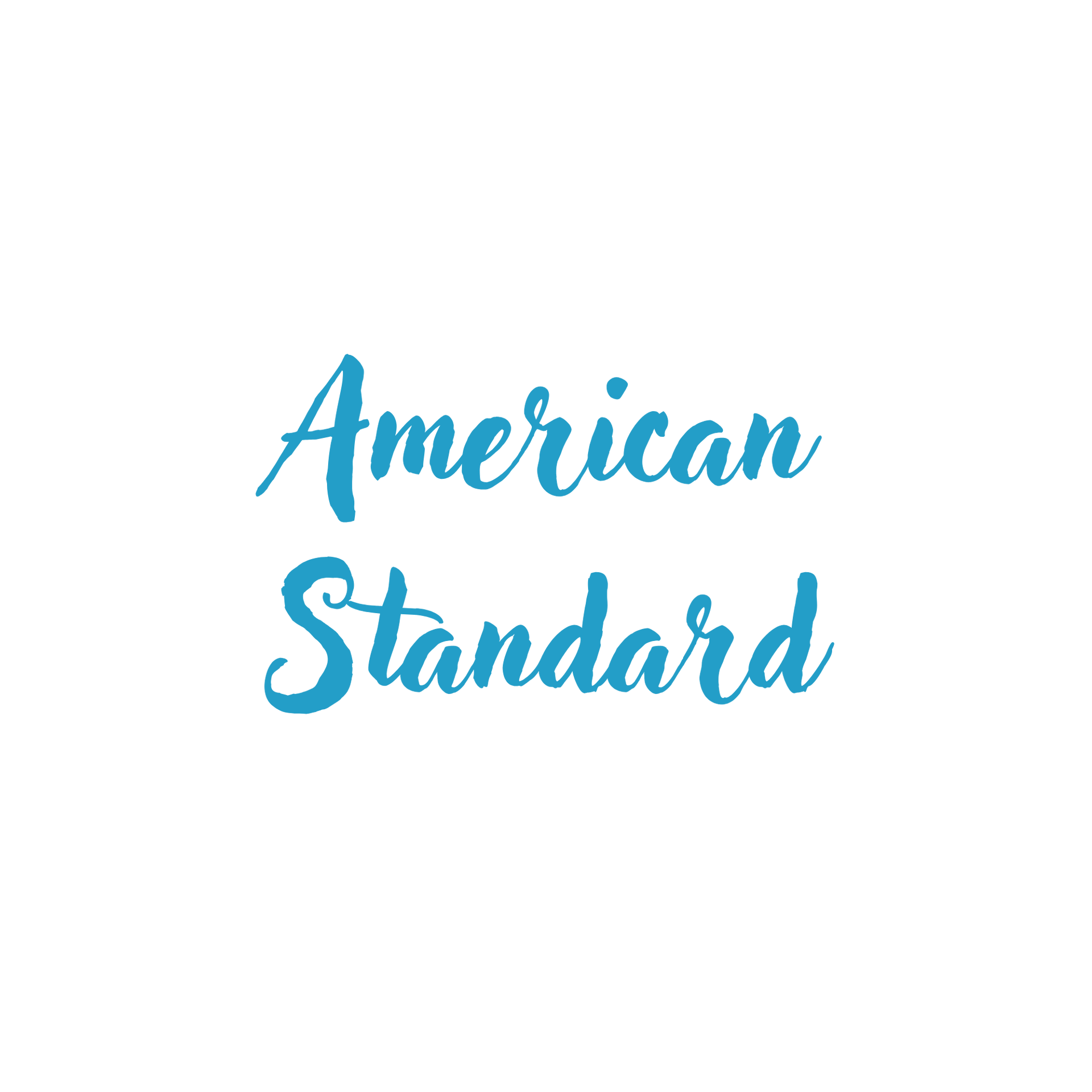 Heavy Metal HVAC LLC -American Standard logo in light blue script font.