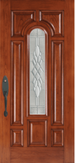 A White Door with Rectangular Decorated Glass — Detroit, MI — Protector Window & Door