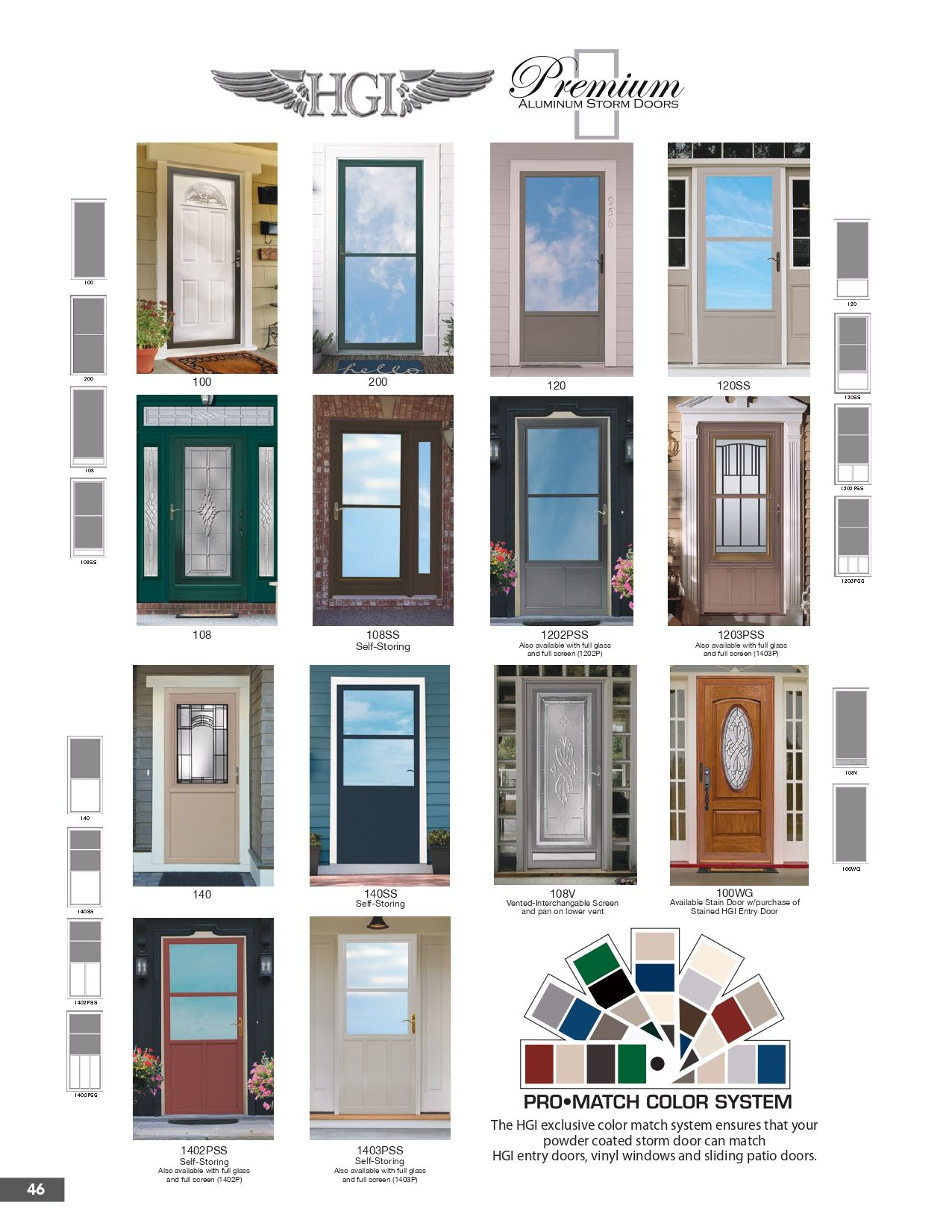 Colorful front door design collage with multiple door styles and finish color swatches