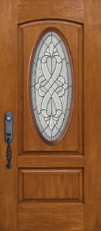 A Wooden Door with Rectangular Glass — Detroit, MI — Protector Window & Door