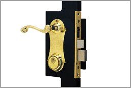Classic Brass Slim Line Lever Set — Detroit, MI — Protector Window & Door
