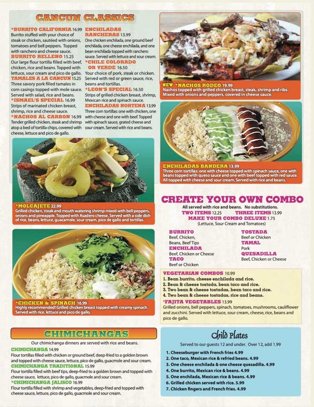 Menu - Cancun Mexican Restaurant