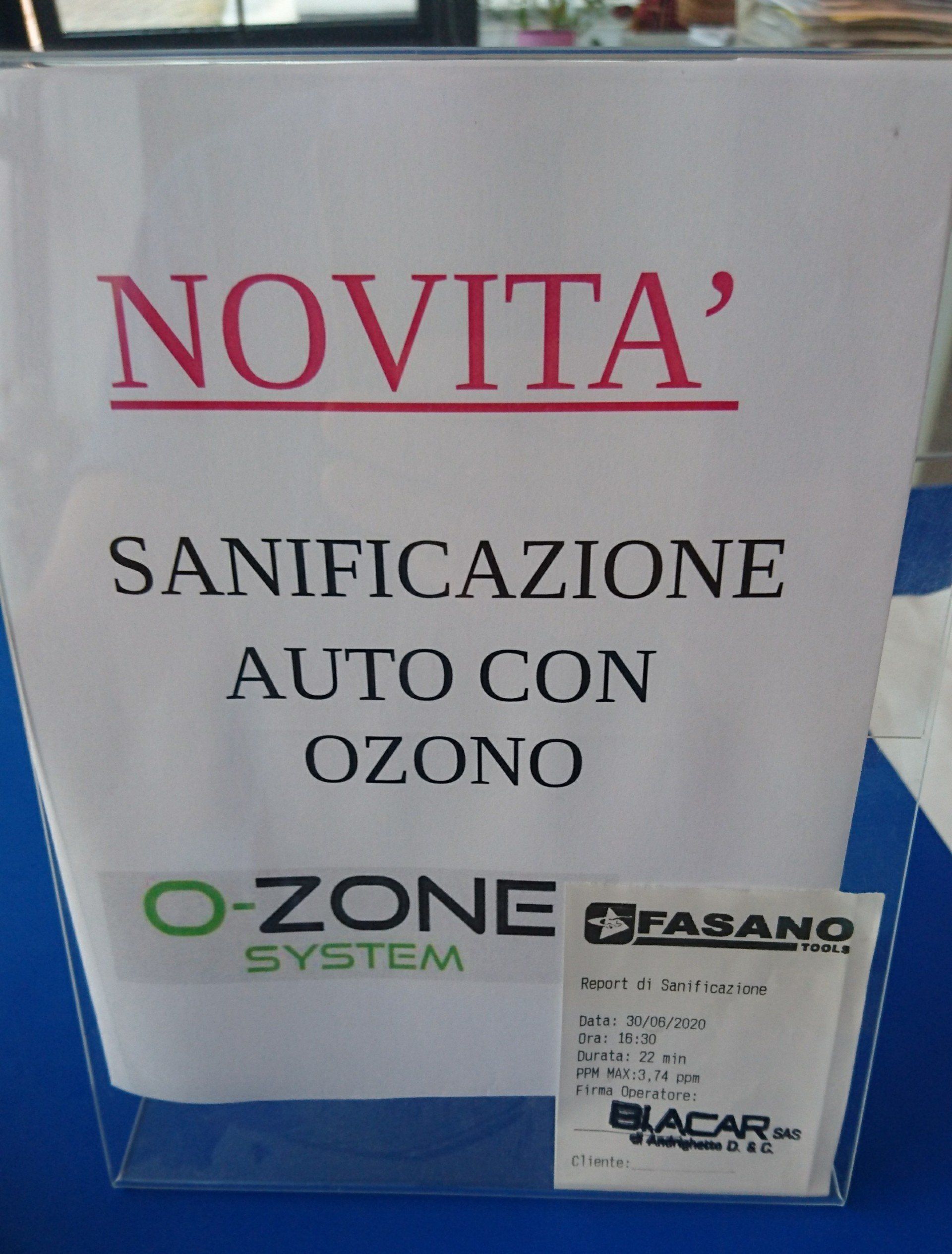 sanificazione con ozono
