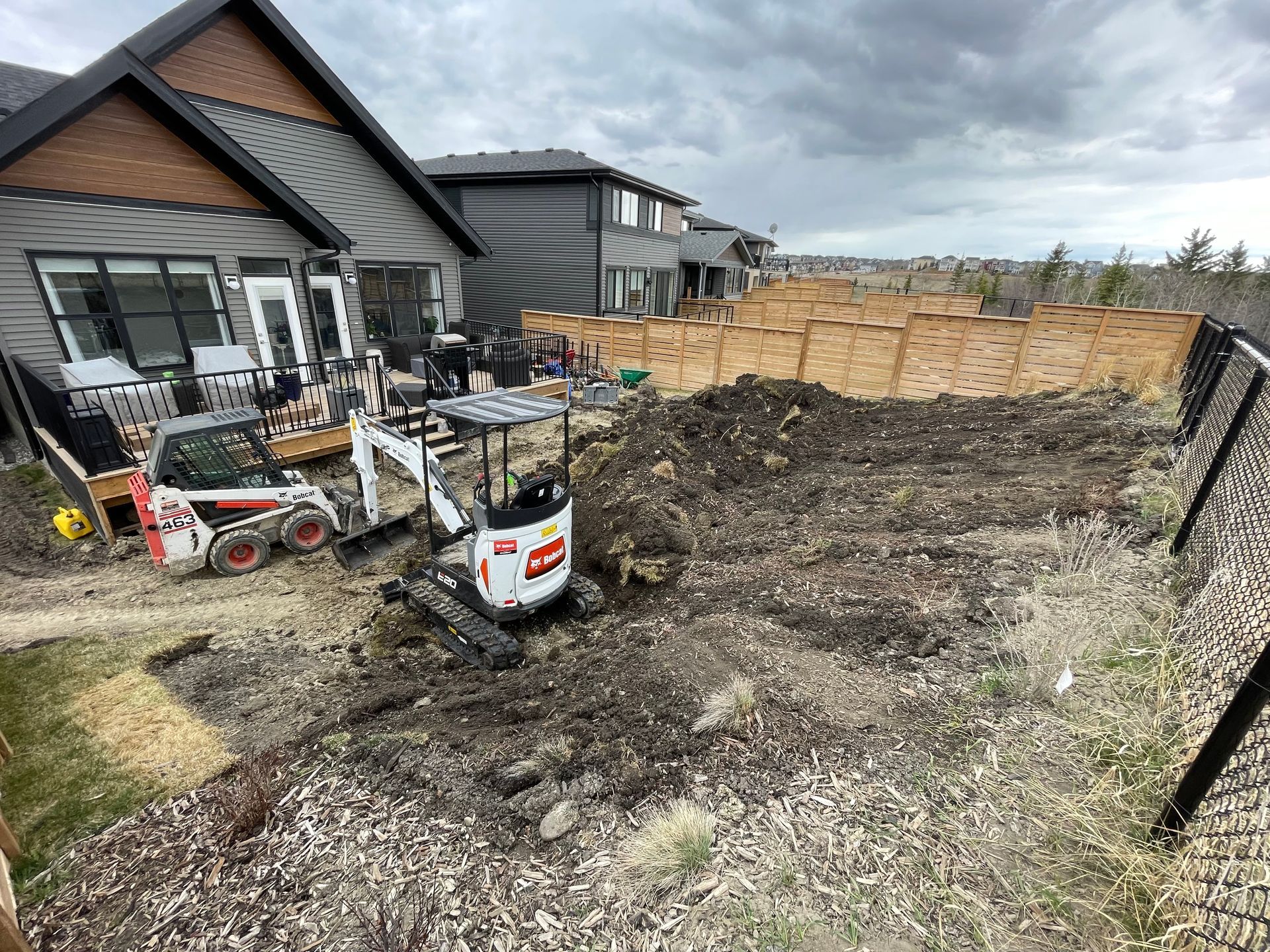 yard tear down with bob cats