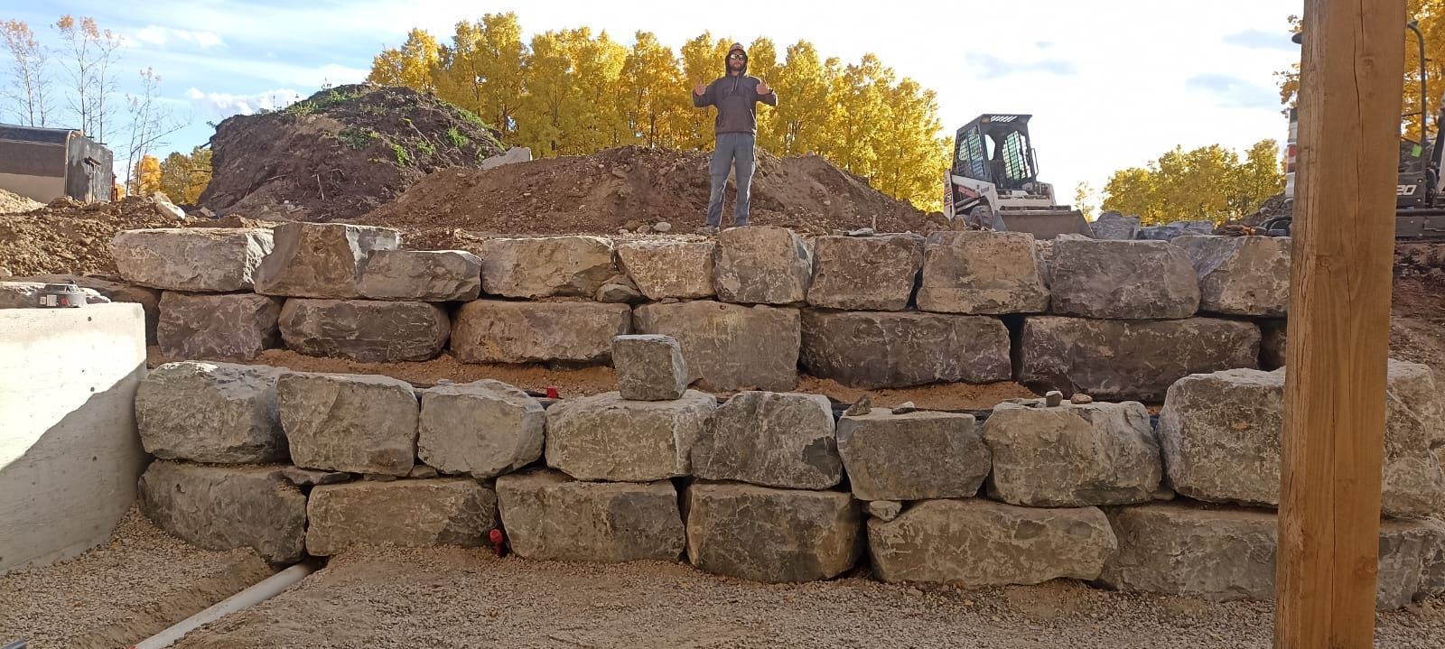 large stone retaining wall
