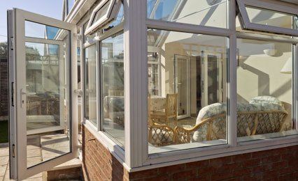double glazed conservatory doors open