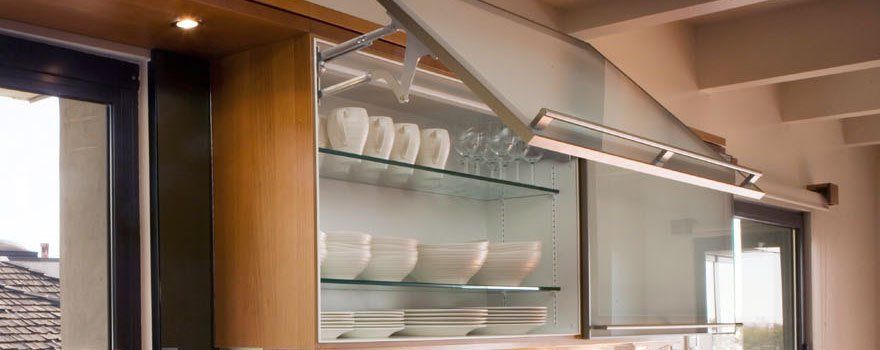 glass shelving and cupboard doors