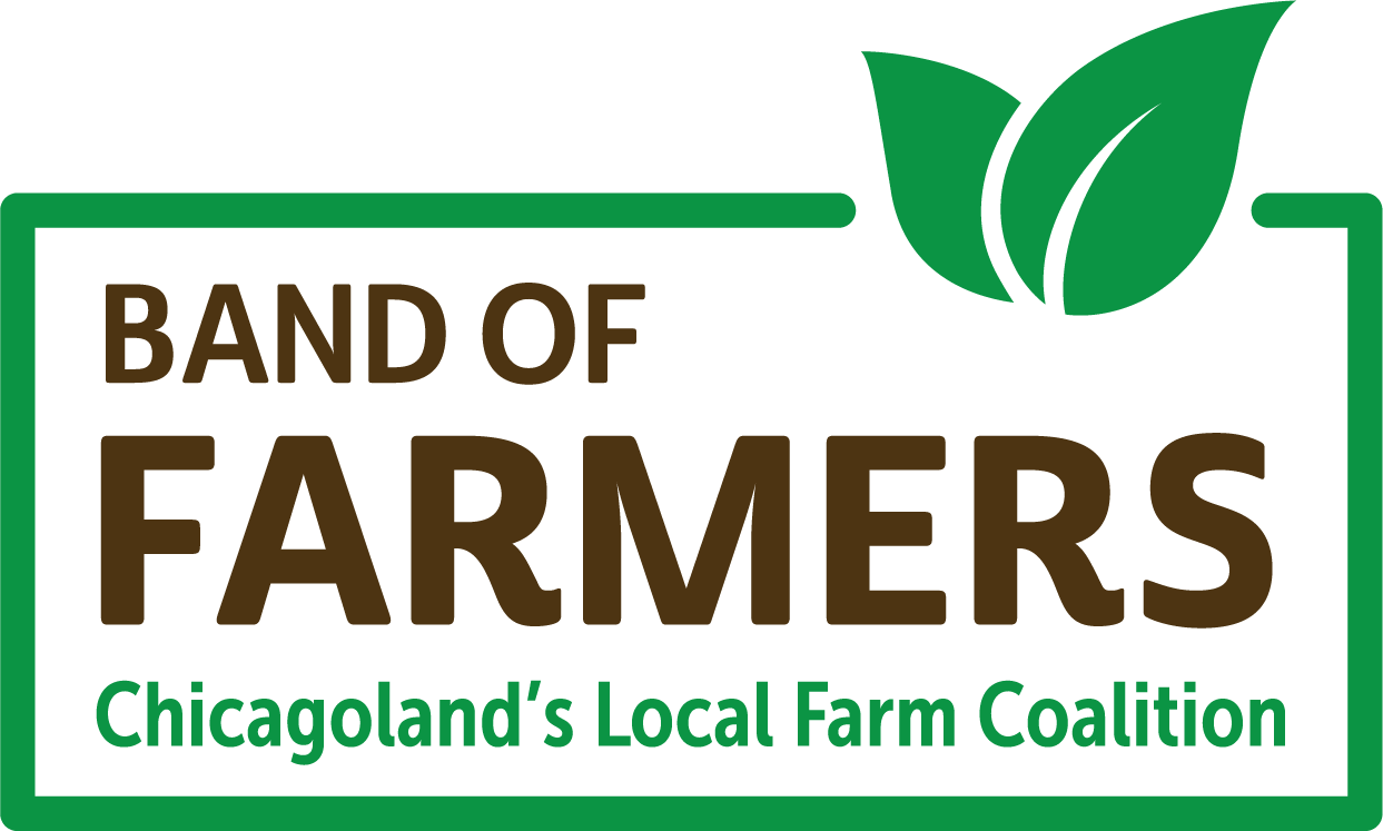 A logo for the band of farmers chicagoland 's local farm coalition