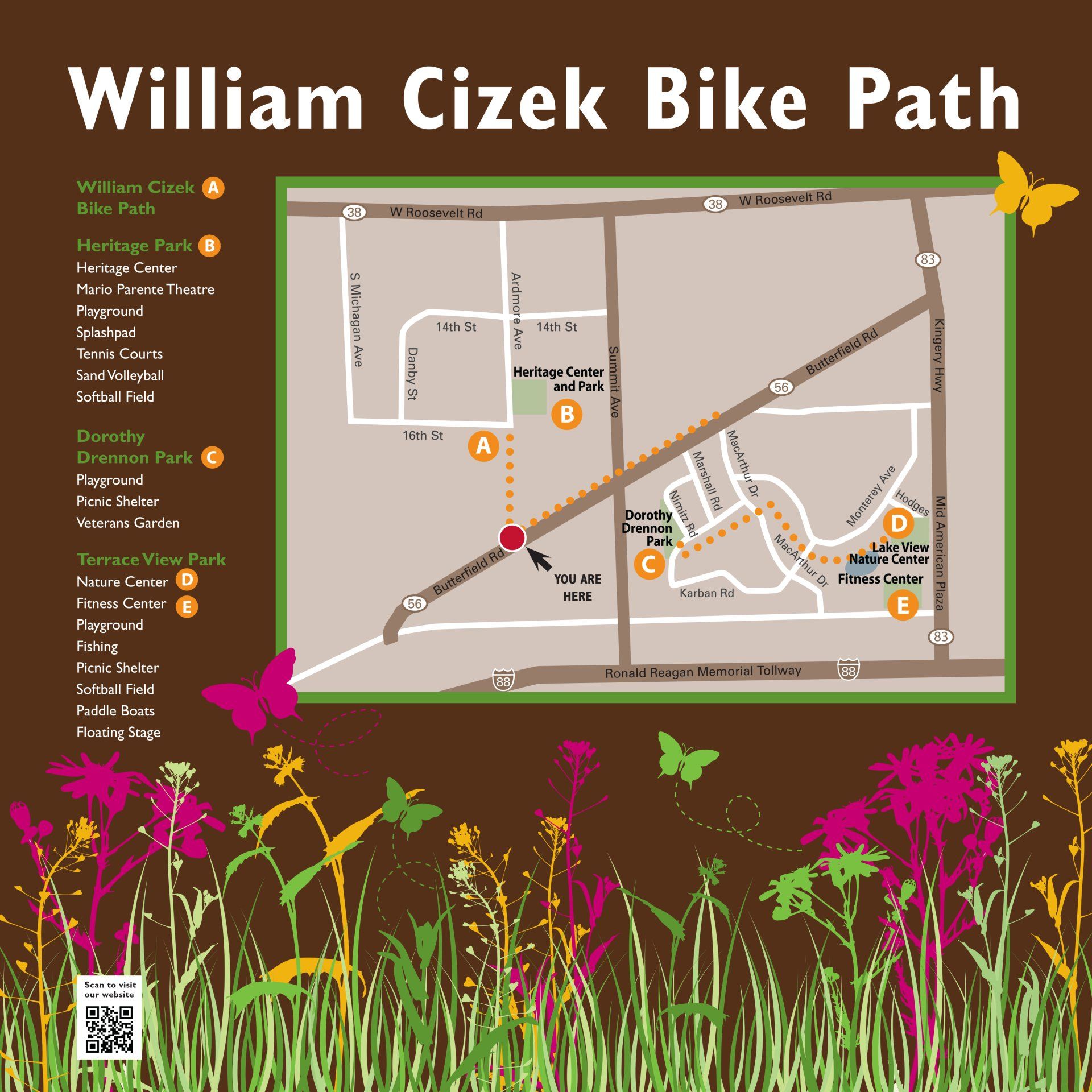 A map of the william cizek bike path